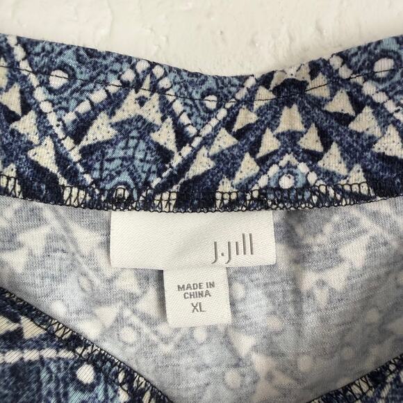 J. Jill Blue Geometric Printed Midi Skirt Size XL - Picture 3 of 4